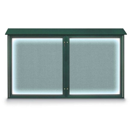 United Visual Products Double Door Enclosed Radius EZ Tack Board, 60"x36", White/White UV7004EZ-WHITE-WHITE